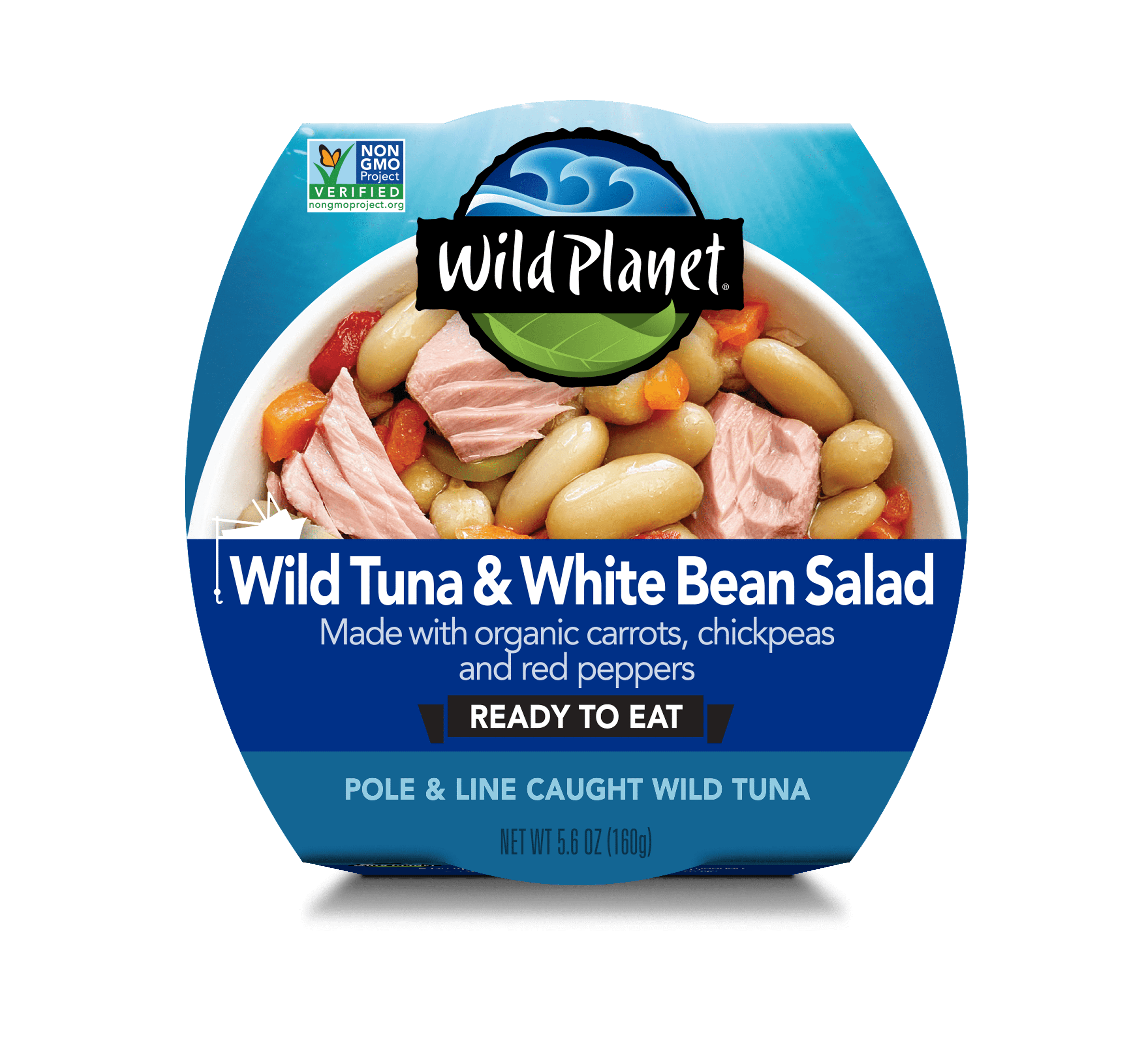 (4 pack) Wild Planet Wild Caught Tuna White Bean Salad with Veggies, Ready to Eat, 5.6 oz Can