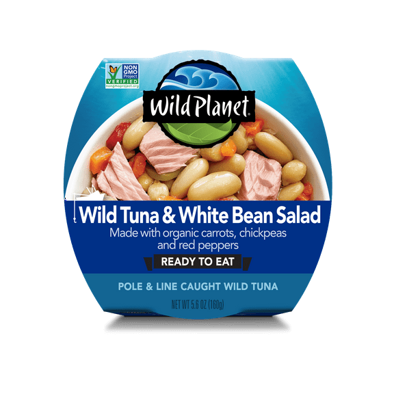 Wild Planet Wild Tuna White Bean Salad with Veggies, Ready to Eat, 5.6 oz Can