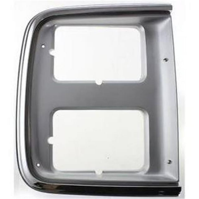 Right Hand Headlamp Door with Dual Rectangle Headlamp for 1985-1991 Chevy & Van, Chrome & Silver