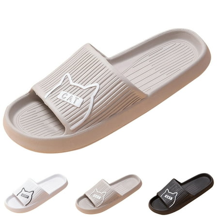 

Cathalem Mens Slippers Size 11 Indoor Outdoor Men Slippers Fashionable Cartoon Cat Print Flat Bottom Non Slip Mens Sock Slippers White 11