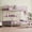 Pink, variant on Heavy Duty Twin Over Full Bunk Bed, Metal Bed Frame with Full-Length Guardrails and Integrated Ladder, Iron Finish, No Box Spring Needed, Multi-Box Shipment