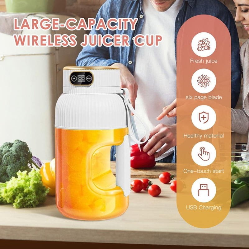 Portable Juicer Blender, 40 Oz Multifunctional Portable Juicer Cup, USB Rechargeable Electric Blender for
