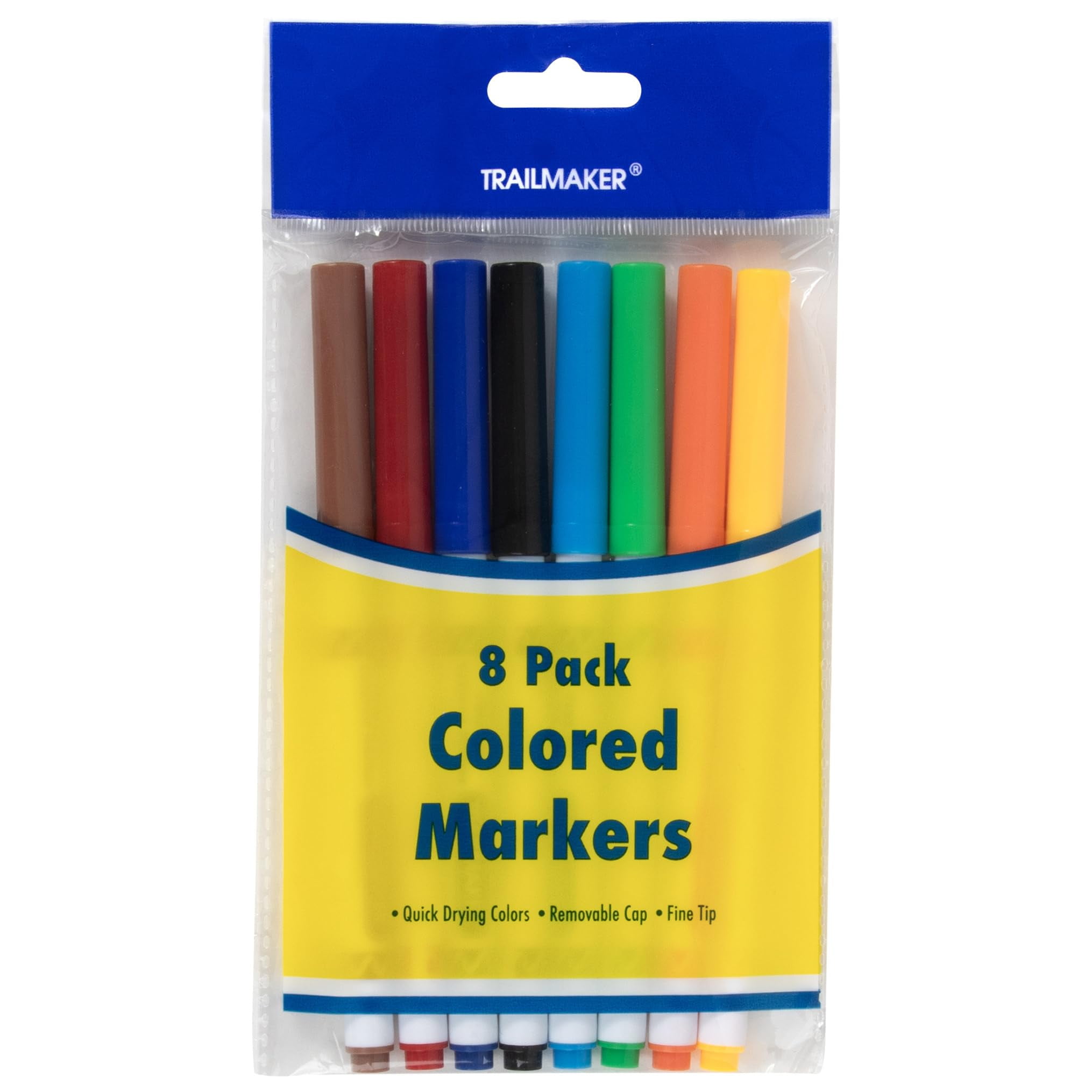 100 Pack of Bulk Wholesale Fine Line Washable Coloring Markers Containing 8 Markers Each Pack in Multiple Colors Total 800 Markers