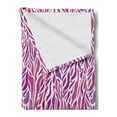 thumbnail image 2 of Modern Soft Flannel Fleece Throw Blanket, Abstract Patterns with Curved Spots Tracery Motifs and Drops Shapes, Cozy Plush for Indoor and Outdoor Use, 50" x 70", Fuchsia Purple and White, by Ambesonne, 2 of 5