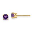 thumbnail image 1 of Quality Gold XE71AM 14K Yellow Gold 4 mm Amethyst Earrings, 1 of 1