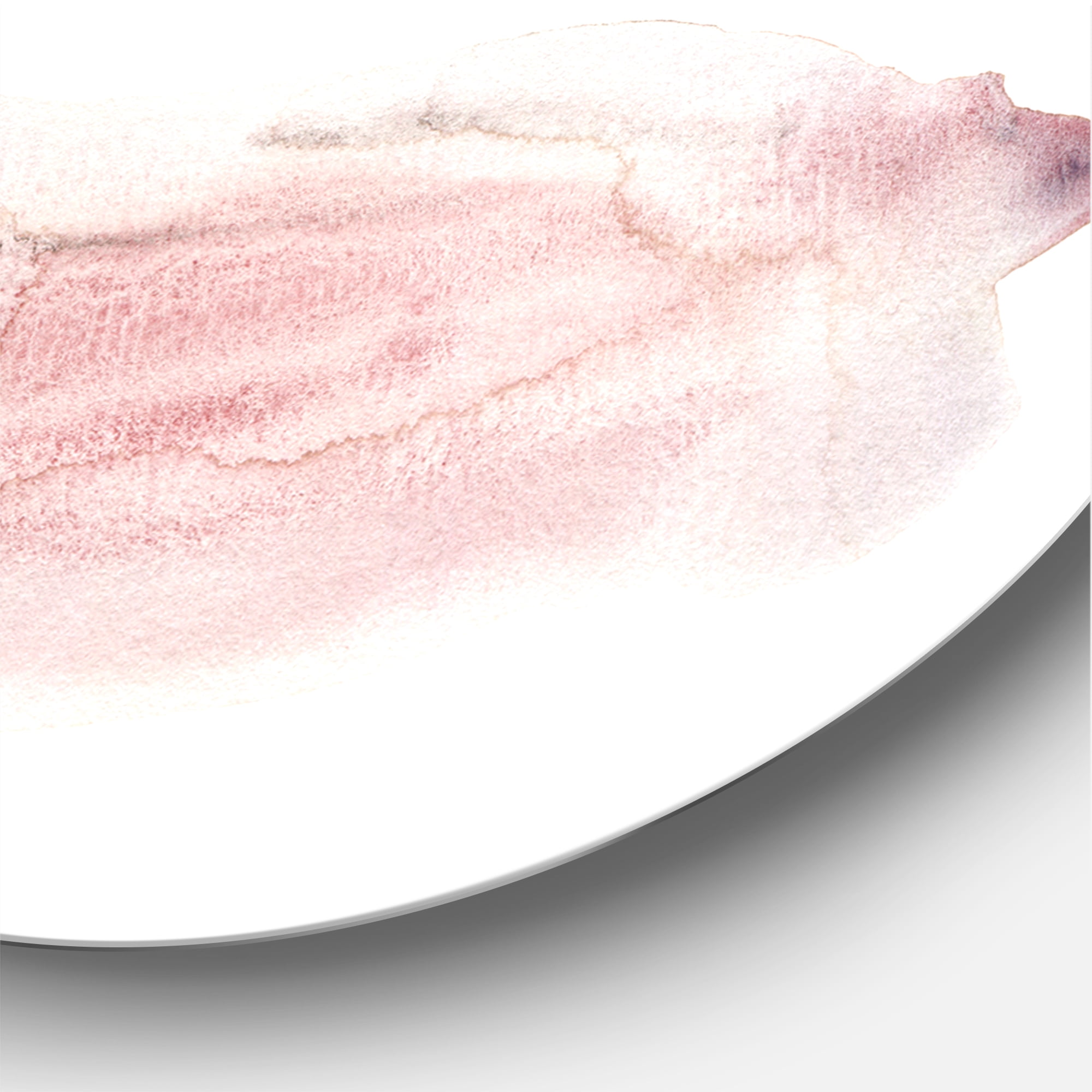 Designart 'Blue and Pink Clouds With Beige Spots II' Modern Circle Metal Wall Art 23x23 - Disc of 23