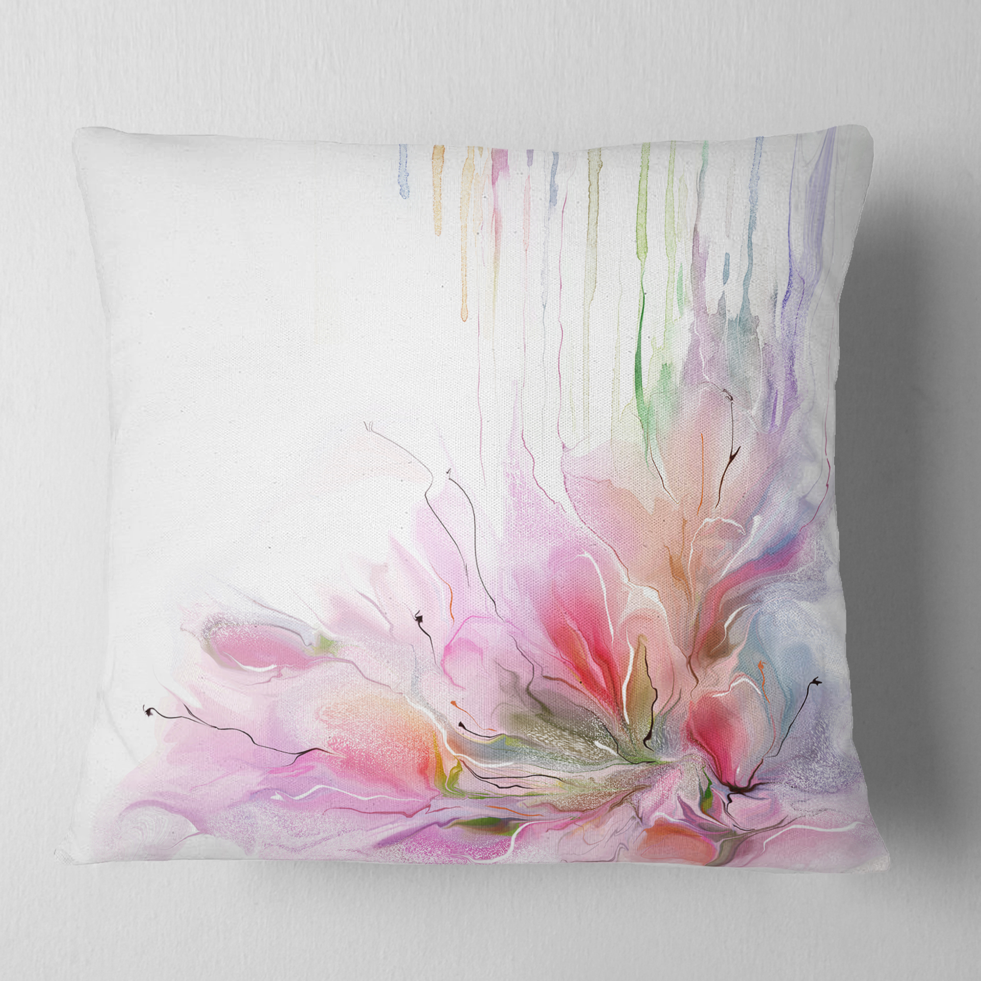 Designart Floral Composition - Floral Throw Pillow - 18x18
