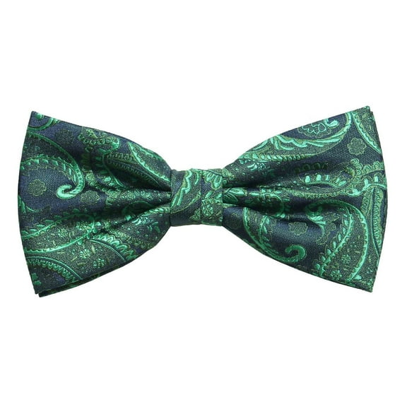 Emerald Green Paisley Bow Tie