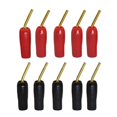 thumbnail image 1 of Adaptador de conector de cable de altavoz CERRXIAN, chapado en oro, 2 mm, tipo banana, tipo tornillo (negro y rojo, paquete de 10), 1 of 6