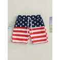 thumbnail image 2 of Bagilaanoe 4th of July Swim Trunks for Little Boys Stars Stripe Patchwork Shorts 2T 3T 4T 5T 6T 7T Kids Independence Day Bathing Suit Outfits, 2 of 8