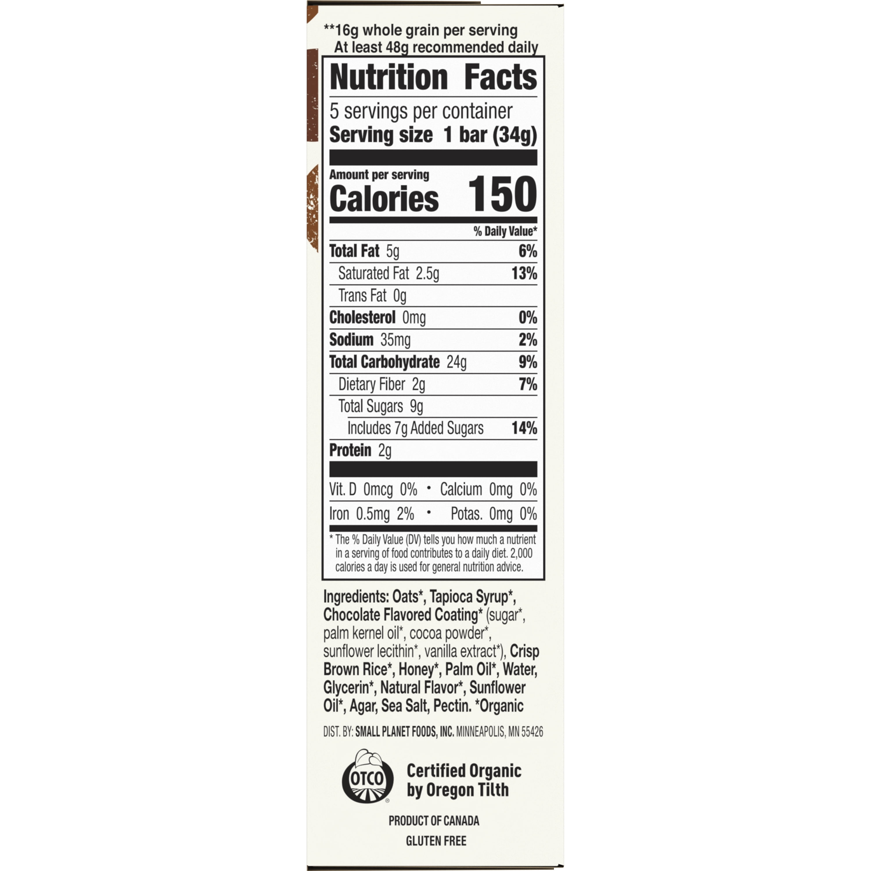 (3 pack) Cascadian Farm Chocolate Drizzle Granola Bars, Gluten Free, 5 ct