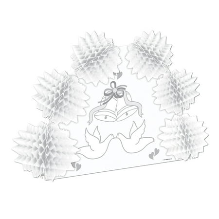 Club Pack Of 12 White Wedding Dove Pop Over Honeycomb Centerpiece