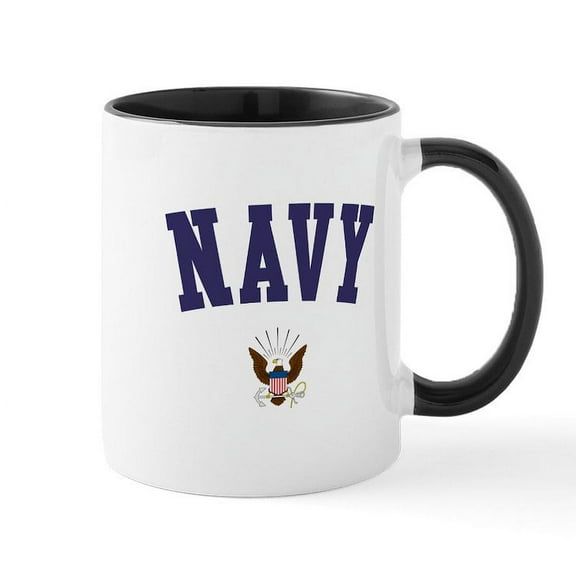 CafePress - US NAVY Mug - 11 oz Ceramic Mug - Novelty Coffee Tea Cup