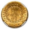 thumbnail image 3 of French Gold 20 Francs Angel Coin, 1877-A, MS-64 NGC, .1867 oz Gold, 1871-1898 Minted, 3 of 3