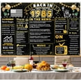 thumbnail image 5 of 6x4Ft Back In 1985 Gold and Black 40th Birthday Decorations Happy 40th Birthday Banner Vintage Birthday 40 Years Ago Theme Backdrop Decor 40th Gifts for Man and Woman 40th Birthday Party Supplies, 5 of 6