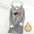 thumbnail image 3 of FNFYFH Sweatshirt Hoodie Women Long Sleeve Fleece Lined Pullover Tops Cozy Fleece Lined Graphic Hoodies Thickened Winter Tunic Top, 3 of 3