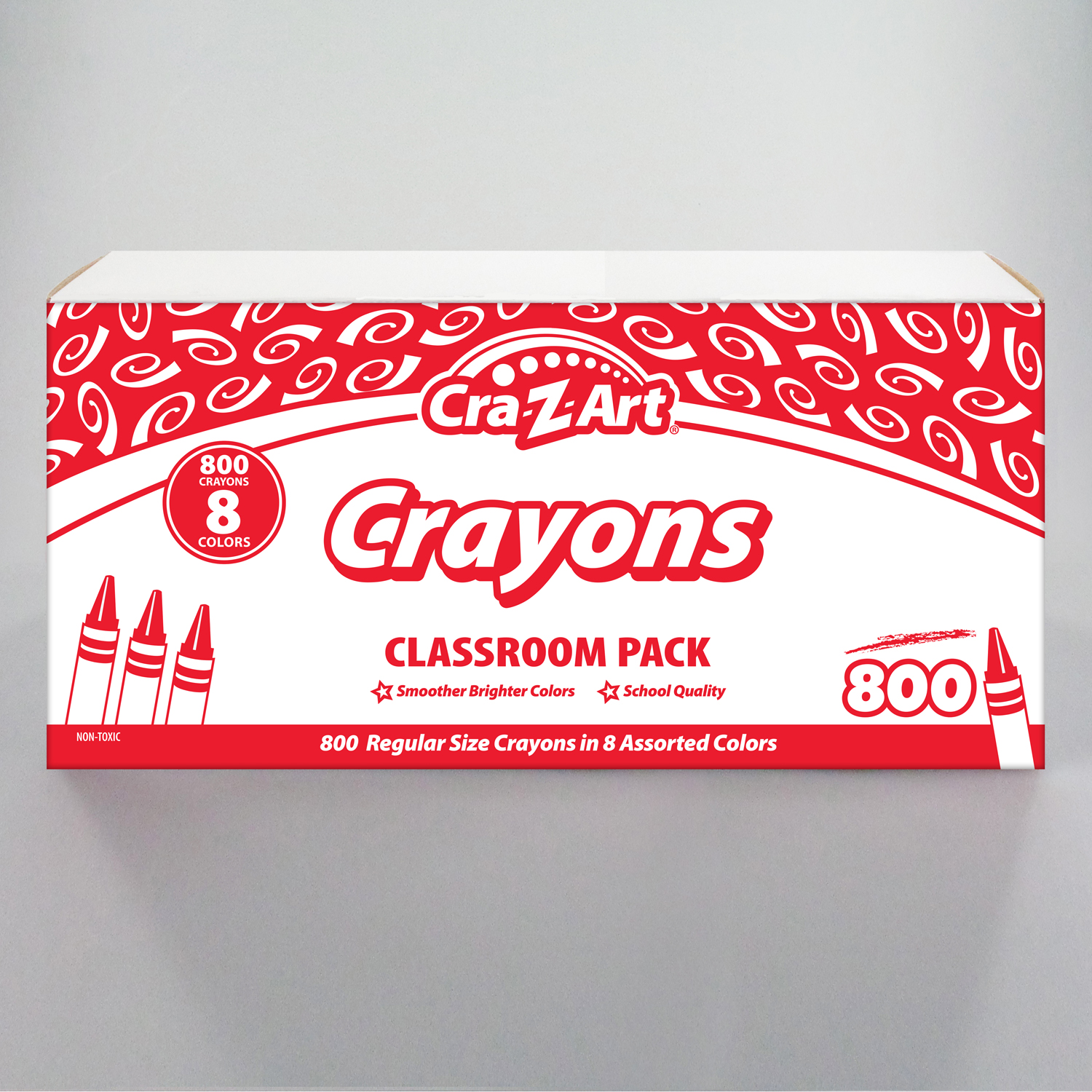 Cra-Z-Art Crayon Classroom Pack, 8 Color, Box of 800