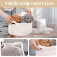 thumbnail image 5 of Brown Woven Cotton Rope Storage Basket with Lace Trim, Collapsible Toy Organizer, 13" D x 8" W x 6" H, Decorative Basket for Nursery,Pink, 5 of 9