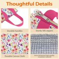 thumbnail image 4 of Pioneer Flower Floral Print Pattern Insulated Lunch Bag for Women & Adults,Large Portable Soft Cooler Lunch Bag,Thermal Food Storage Tote with Pearl Cotton,8.66L,8.75x5.75x9.5 Inch, 4 of 6
