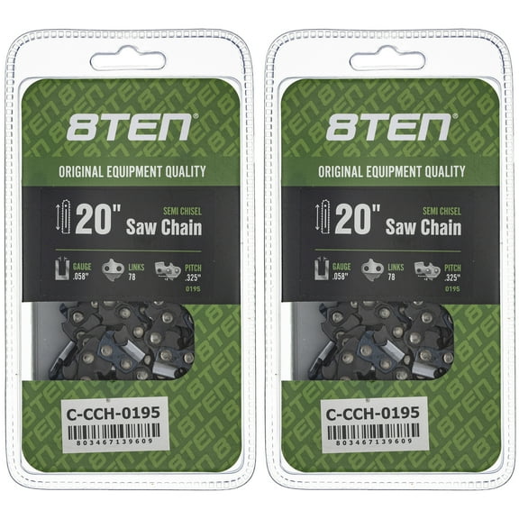 Semi Chisel Chainsaw Chain 20 inch .058 .325 78DL for Husqvarna Poulan 2 Pack 810-CCC2317H