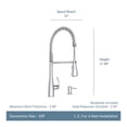 thumbnail image 3 of Moen 87814 Essie Chrome One-Handle High Arc Pre-Rinse Spring Pulldown Kitchen Faucet with Power Clean, 3 of 4
