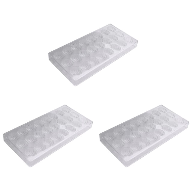 3X Molde Duro del Chocolate de la Forma de Shell 3D Mar Shell Policarbonato Hielo Jalea Caramelo Molde