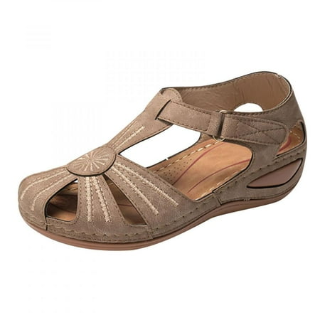 

Homedles Sandals Women- Plus Size Open Toe Gift for women Flat Summer Comfortable Sandals for Women Khaki