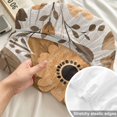 thumbnail image 4 of Twin Sze Fitted Sheet Set - Beige Brown Floral Boho 2 Piece Bedding Sets 16" Deep Pocket Fitted Sheet with 1 Pillowcase, Summer Spring Flowers Botanical Brushed Microfiber Hotel Luxury Bed Sheets, 4 of 9
