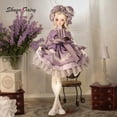thumbnail image 7 of Sadie 1/4 Ball Jointed Doll Sadie Fullset B Bariy Big Chest BJD Purple Lolita Cake Dress with Hat  Elegant Female, 7 of 7