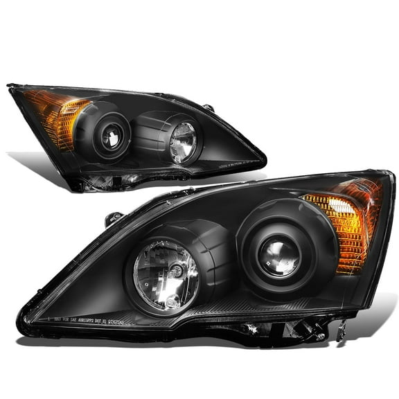 DNA Motoring For 2007-2011 Honda CRV JDM Black Amber Projector Headlight Pair Replacement