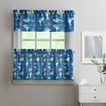 thumbnail image 2 of Kitchen Curtains 24 Inch Short - 3 Panel Set, Shark Whale Dolphin Ocean Theme, Rod Pocket Window Curtain, 100% Polyester for Nautical Farmhouse Kitchen, Easy Wash, 2 of 6