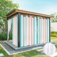 thumbnail image 6 of Aqua Teal Stripe Outdoor Curtains for Patio Waterproof,Windproof Privacy Curtains with Weighted Bottom,Geometric Grey White Vertical Striped Outside Drapes for Picnic Garage Yard 54"x95" 1 Panel, 6 of 8
