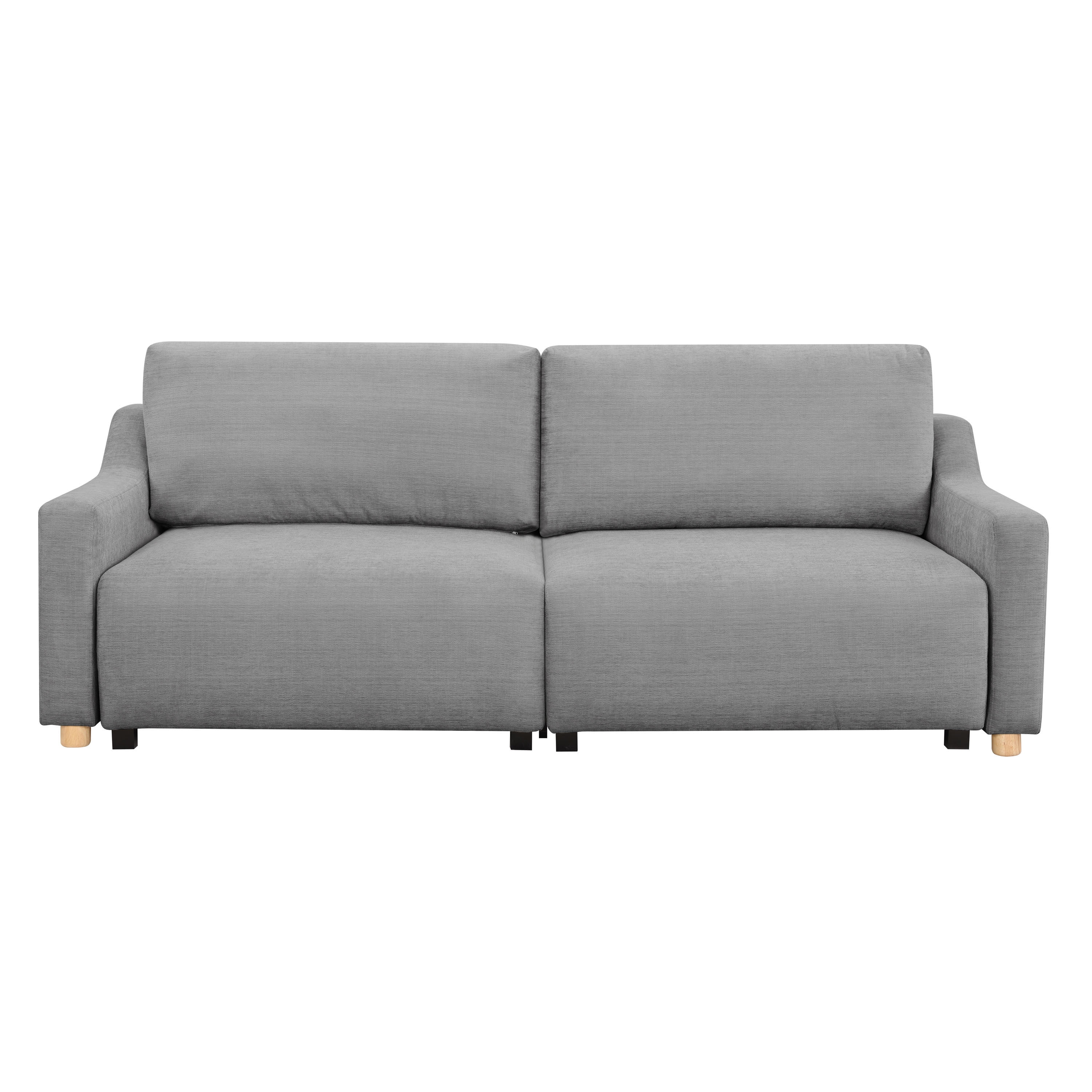 Serta Giles Modern Style Convertible Sofa, Gray Fabric