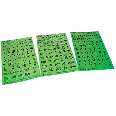 Keyboard Large Print Labels - Black on Green - Lower Case price history on PriceWatchPro