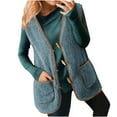 thumbnail image 2 of UYISJ Women's Casual Winter Fleece Vest Warm Open Front Sherpa Cozy Sleeveless Cardigan Outerwear Jackets Coats with Pockets Blue XL, 2 of 8