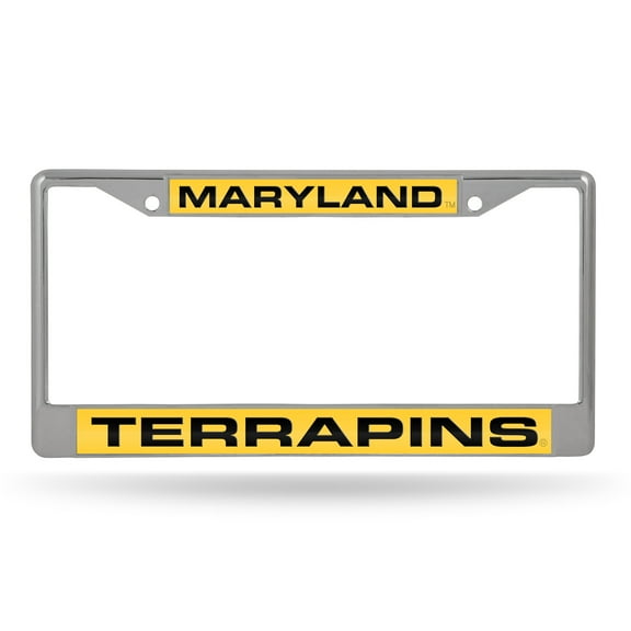 Maryland Terrapins Chrome Metal Laser Cut License Plate Frame