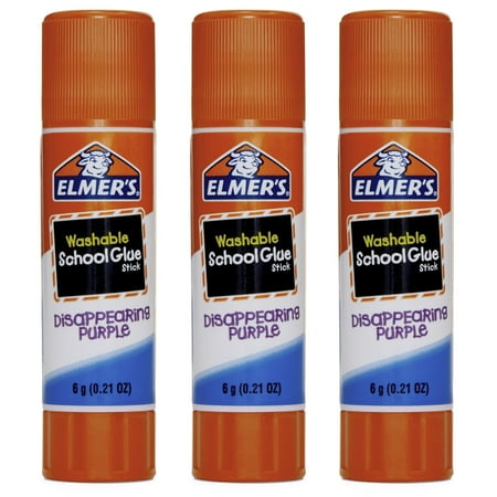 Elmer's Washable Purple School Glue Stick Set, 3/Pkg.