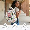 thumbnail image 4 of Pzuqiu Book Reading Axolotl 4 Piece School Backpack Set 17 Inch for Girls Middle School Students with Lunch Bag Pencil Case Large Capacity Schoolbag with Breathable Shoulder Straps for Back to School, 4 of 7