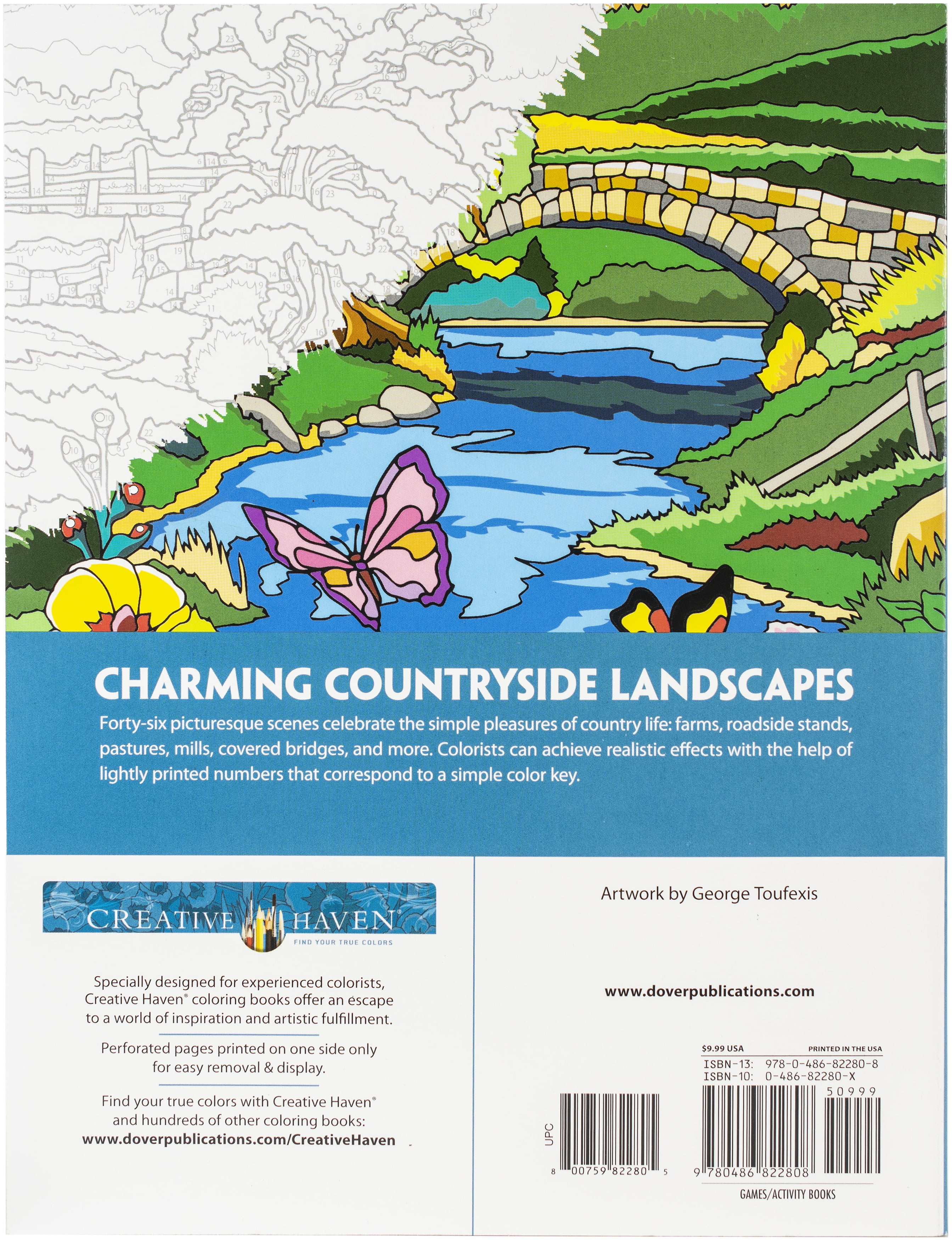 Creative Haven Country Scenes Color by Number Coloring