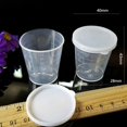 thumbnail image 2 of Luckyn Plastic Medicine Cups with White Lids,30 ml Medicine Measuring Measure Cups,20 Pcs Clear Container Mixing and Measuring Resin, Epoxy, DIY Arts & Crafts, Paint, Cooking, 2 of 10