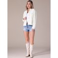 thumbnail image 6 of Unique Bargains Women's Button Down Cargo Pockets Denim Western Outfits S White, 6 of 6