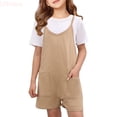 thumbnail image 2 of LYHaoo Romper for Girls Girls Summer Sleeveless Casual Romper Spaghetti Strap Shorts Jumpsuit With Pockets,Sizes 5-6 Years, 2 of 7
