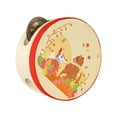 thumbnail image 4 of Tambor de madera, pandereta, tambor de mano, juguete educativo para niños, tambor de percusión de doble fila. 10 centímetros, 4 of 9