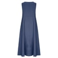 thumbnail image 3 of MaFYtyTPR Women's Sleeveless Denim Maxi Dresses Casual Loose Fit Crew Neck Side Pocket Lightweight Summer Dress Women Beach Dresses A-Blue L, 3 of 6