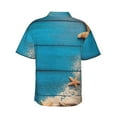 thumbnail image 4 of Qekee Shells and Starfish print Hawaiian Shirt for Men Short Sleeve Button Down Shirts Beach Tropical Casual Shirts, 4 of 9