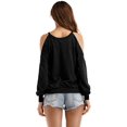 thumbnail image 2 of Womens Halter Neck Top Cut Out Shoulder Blouse Sweatshirts, 2 of 4