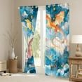 thumbnail image 3 of Castle Fairy Cartoon Dragon Curtains Pack of 2 (42x84 Each),Abstract Vintage Curtains Blackout,Stars Print Bedroom Curtains,Breathable Animal Home Decor, 3 of 6