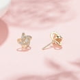 thumbnail image 2 of 14K Gold Love Knot Stud Earrings with crystals from Swarovski Gold over sterling silver Butterfly Closure, 2 of 5