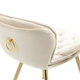 thumbnail image 7 of 2 Piece Dining Chairs, Modern Velvet Upholstered Accent Chairs with Back Ring Pull, Comfy Side Chair for Dining Room, Vanity, Living Room, Bedroom, Ivory, 7 of 7