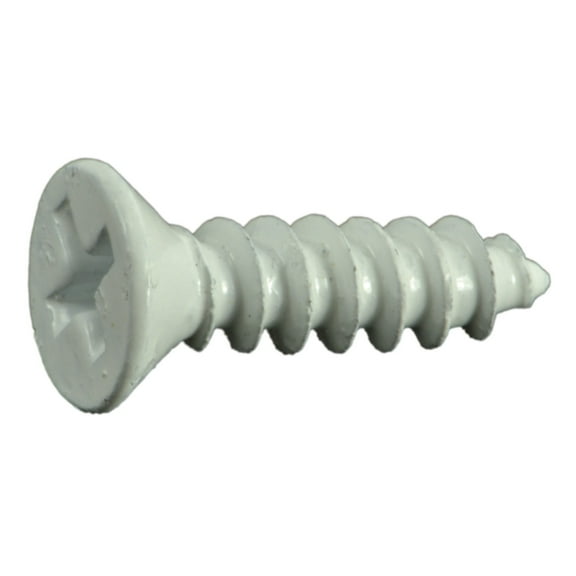 #10 x 3/4" White Steel Phillips Flat Head Sheet Metal Screws (30 pcs.)